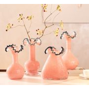 ピンク おしゃれ ガラス花瓶 おしゃれ 北欧 フラワーベース   かわいい 花器 ガラス瓶   ギフト プレゼント