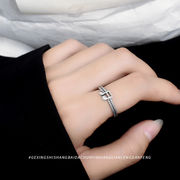 s925 純銀 音符リング 調節可能な開口部 韓国ファッション 指輪 レディースリング 音楽アクセサリー