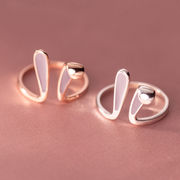 ピンク ウサギの耳のリング かわいい うさぎ指輪 ファッションレディースリング