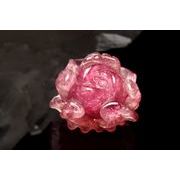 【１点物】AAAA☆ルベライト ピンクトルマリン 13x12mm 薔薇彫刻 (貫通穴) ルース _PB1574