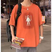 2022春夏新作 メンズ 男 カジュアル トップス 半袖 丸首 プリント Tシャツ インナー 4色 M-3XL