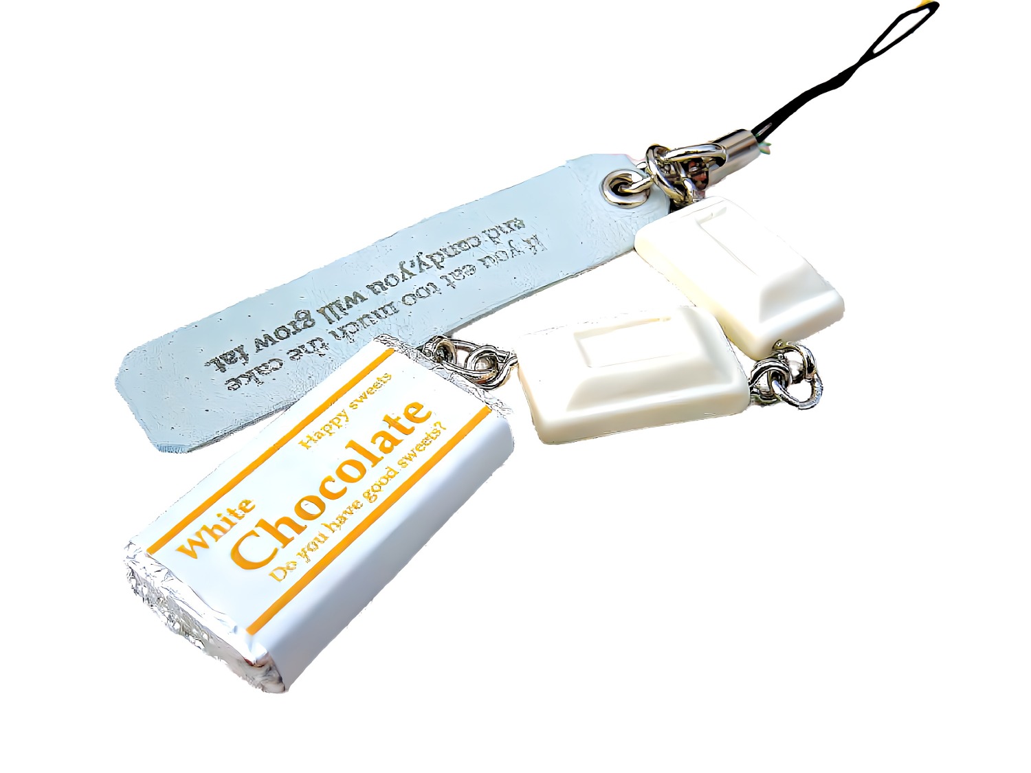 小さなお菓子ストラップ2  ホワイトチョコレート サイズ：H125×W30×D20～5mm AT089924