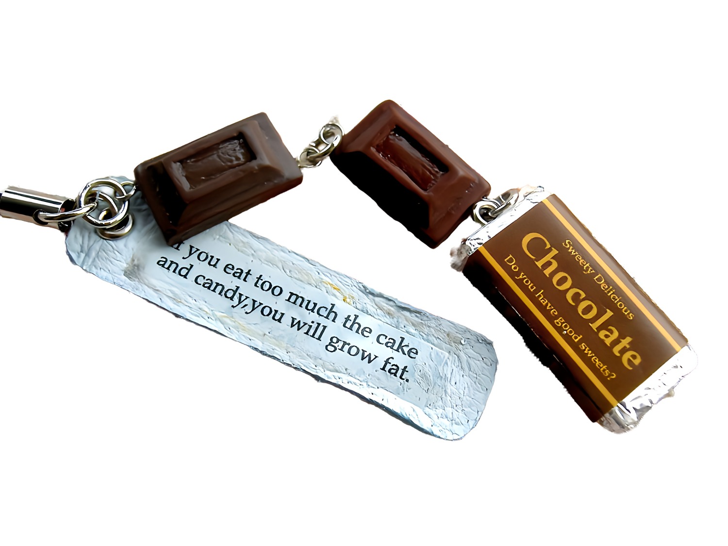 小さなお菓子ストラップ  チョコレート サイズ：H125×W30×D20～5mm AT089754