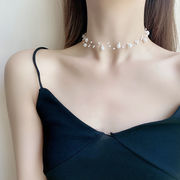 シンプルな真珠のネックレス女性の鎖骨チェーンインショートネックレスカラー