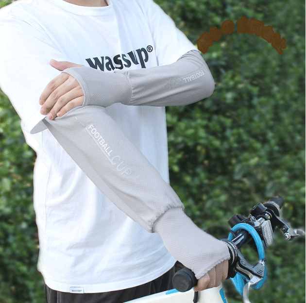 メンズ　UVカット 接触冷感　手袋 ロング　アームカバー　吸汗速乾　紫外線対策　日焼け止め袖　3色展開