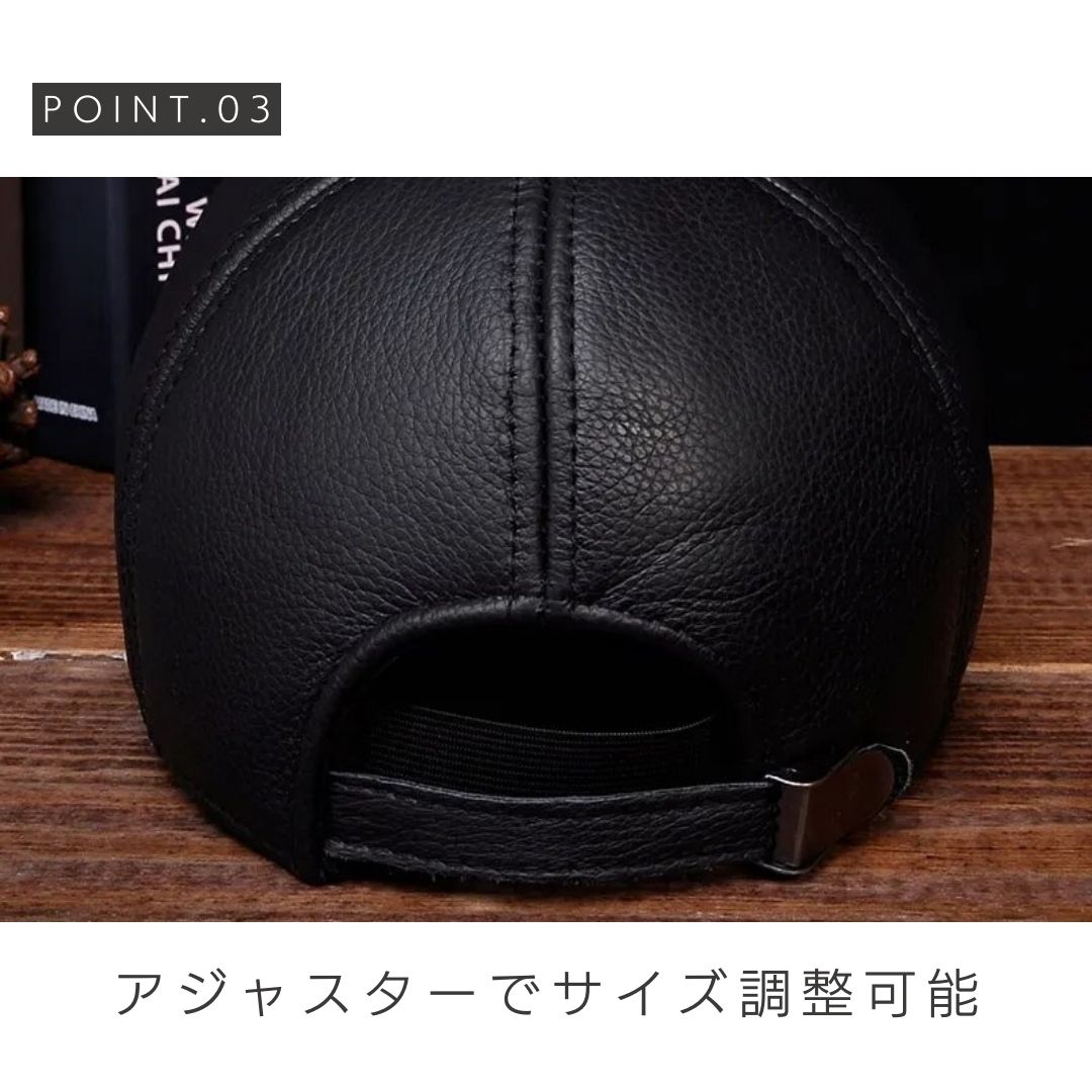 未使用　entwurfein レザー　帽子　レザー　ブラック　定価63800円 帽子 PU レザー キャップ ブラック フェイクレザー 無地 シンプル