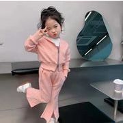 新しい子供服トップス + パンツ韓国風無地カジュアル 2 色 90-140 センチメートル