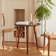 MU RONG サイドテーブル 丸 アメリカオークウッド カフェテーブル ダイニングテーブル 直径60cm×高さ60cm