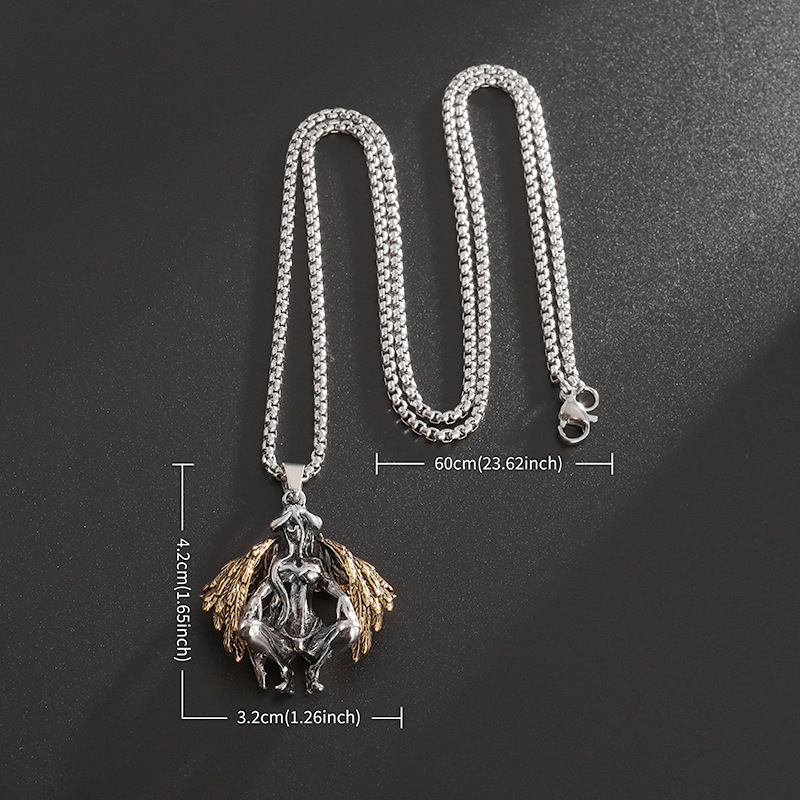 メンズ 悪魔 天使 ネックレス 首飾り アクセサリー 錆びにくい