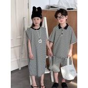 2024夏新作 韓国風子供服 男女兼用 Tシャツ+ショートパンツ2点セット  2色 90-140cm