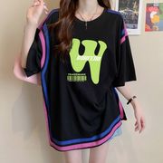 【予約223315】大きいサイズ春夏新作 韓国 レディース ファッション プリント  Tシャツ ワンピースLL-4L