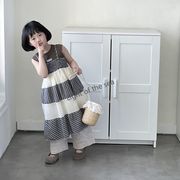 2024夏新作  ベビー服 韓国風子供服  女の子  キャミソールワンピース  90cm-150cm