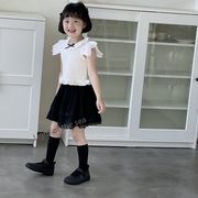 2024夏新作  ベビー服 韓国風子供服  女の子袖なしトップス  90cm-150cm