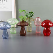 キノコのガラス花瓶、水耕栽培の花瓶、テーブルデコレーション