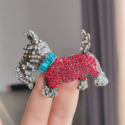 おしゃれで可愛いダイヤモンド散りばめの子犬ブローチ 洋服留めピン、動物ブローチ、人気のコサージュ
