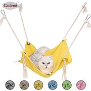 ペット用品 猫 綿と麻のハンモック 通気性 ブランコ 無地ハンモック 6色