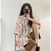 【予約223427】大きいサイズ春夏新作 韓国 レディース ファッション  プリント ポロシャツ LL-4L