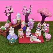 D0002◆2万円以上送料無料◆Zakka まったりお花見 桜シリーズ かわいい猫 ネコ雛祭り 置物  マスコット