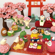 D0006◆2万円以上送料無料◆ins風 Zakka まったりお花見 桜シリーズ かわいい猫 雛祭り 置物 マスコット
