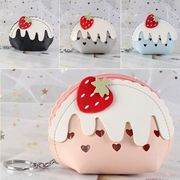 4色 PU いちご 小銭入れ 可愛い ストロベリーケーキの形 ミニ財布  学生 子供 レディース 財布 いちご 雑貨