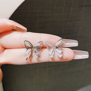S925ポスト ピアス チョウ ダイヤ ハンドメイド ピアス　ピアス キャッチ ピアス イヤリング 2024新作