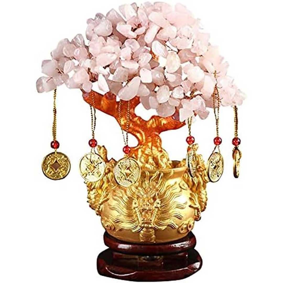 風水 龍の黄金木 ーVer2ー ピンクorパープル 招財樹 金のなる木 置物
