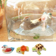 フローティングセラミック[鳥とり金魚かめカメ亀 陶器 置物 人形 アジアン]
