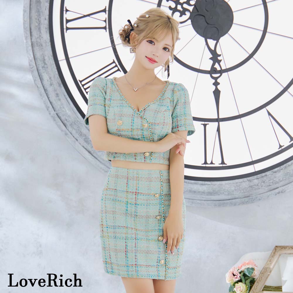 チェック柄ツイードミニドレス 新品 ミニドレス キャバドレス