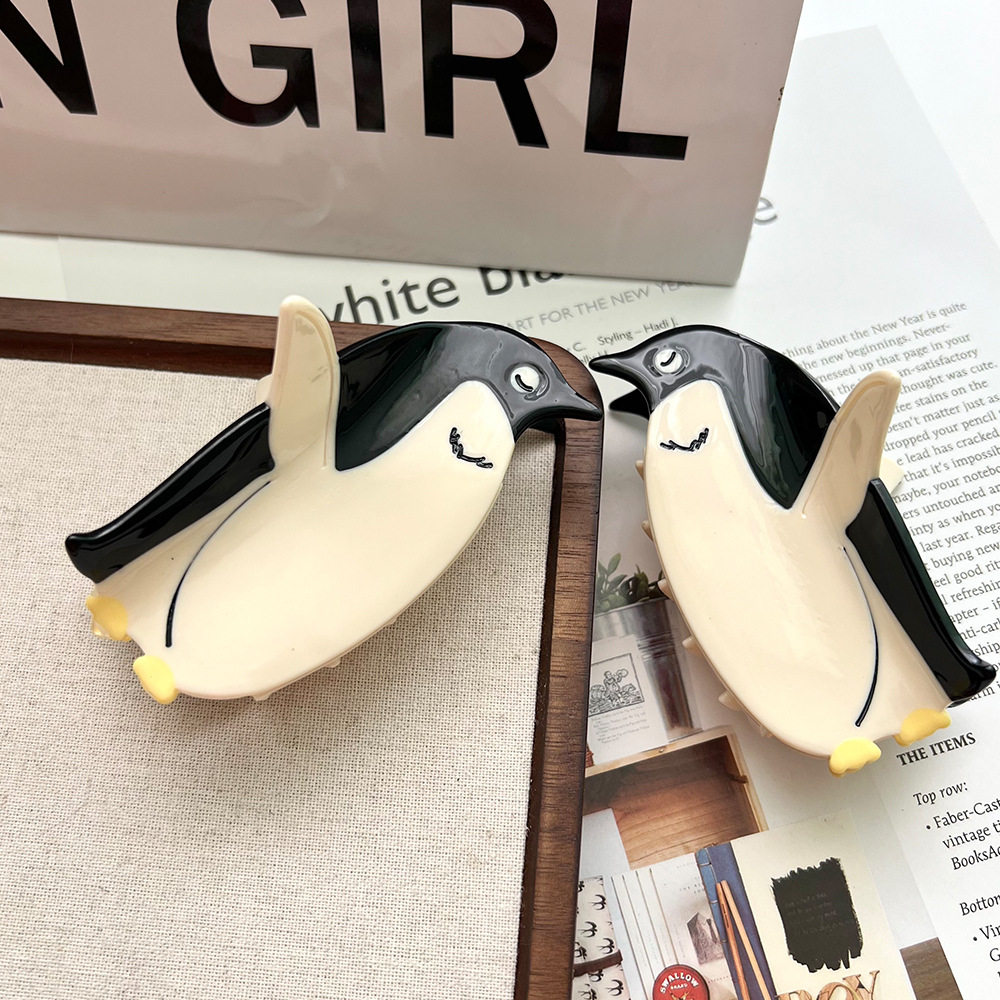 再出品【ペンギン】ベビーヘアクリップ　キッズヘアクリップ　ヘアゴム② 再出品【ペンギン】ベビーヘアクリップ キッズヘアクリップ