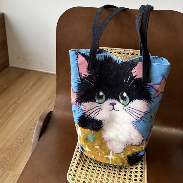 トートバッグ エコバッグ INS 韓国ファッション デザイン 猫柄