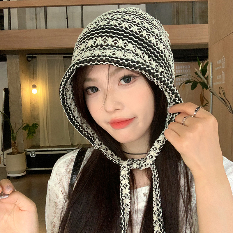 ニット帽子 バラクラバ レディース 韓国ファッション デザイン リボン