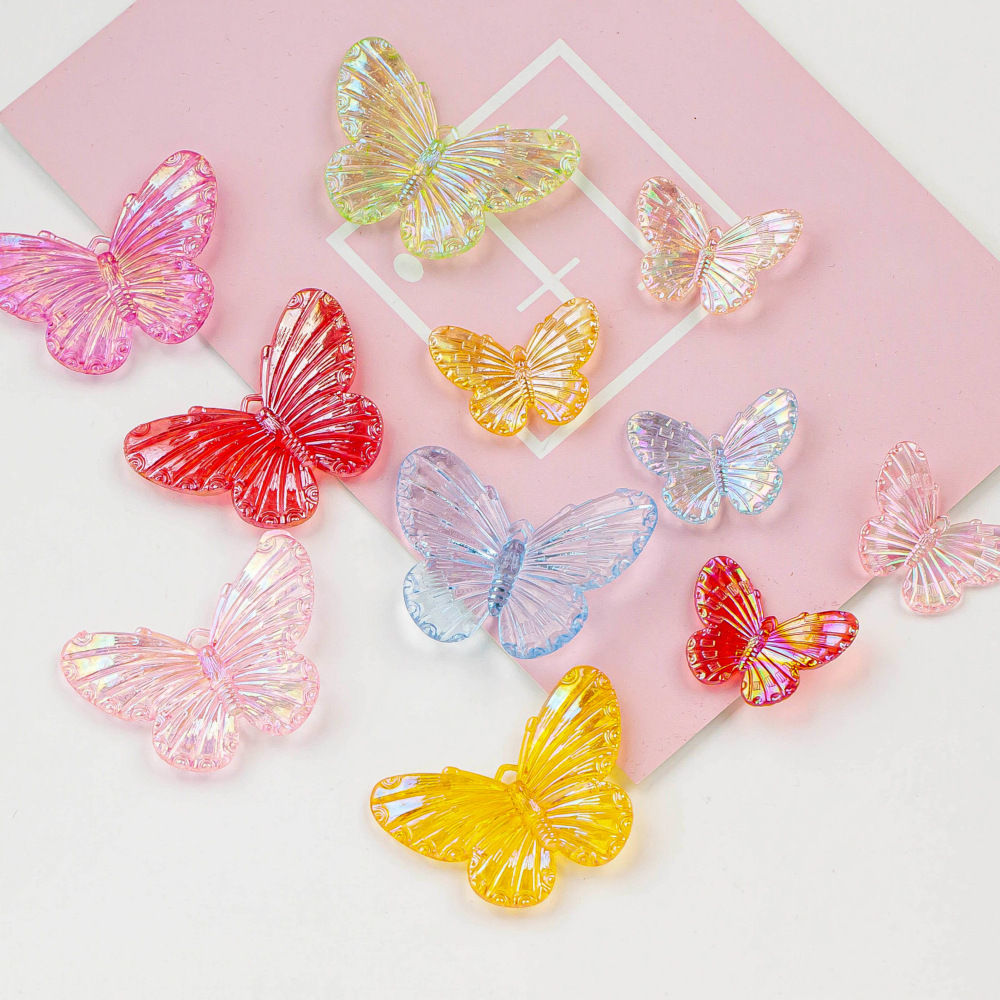 蝶 グラデーション 和風 チャーム アクセサリーパーツ デコパーツ ビーズ ハンドメイド アクリルパーツ