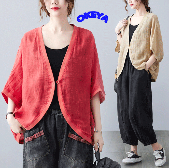 レディース服　トップス　シャツ　ブラウス　無地　2024年秋新作　半袖　ゆったり　4色展開　M#-2XL#