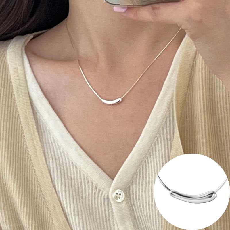 カーブラインネックレス S925 シルバーアクセサリー アレルギー対応 おしゃれ 大人かわいい 上品