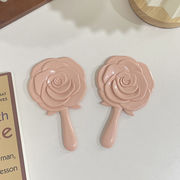 バラの花化粧鏡、ポータブルハンドヘルドミニメイクアップミラー、手鏡、携帯便利、化粧鏡