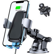 車の電話ホルダー、ワイヤレス充電スタンド、空気出口の場所、急速充電、スマート吸盤