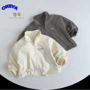 2024年秋新作　韓国子供服　キッズ服　トップス　ジャケット　カジュアル　薄手　2色展開　80#-130#