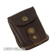 磁石付き　スリングショット玉用　合皮ケース　ダークブラウン