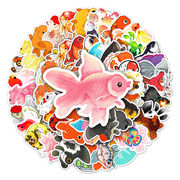 50枚入り かわいい  金魚ステッカーパック   金魚ステッカー　手帳素材 　防水シール　金魚雑貨