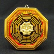 風水置物 風水グッズ 魔除け 厄除けグッズ 八卦 邪気 (風水虎頭八卦羅盤(赤)(小))