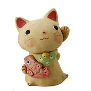 手作り招き猫大　  置物/オブジェ/焼物/縁起物/インテリア/日本製