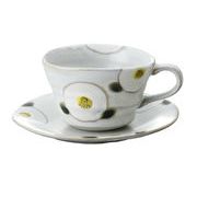 白椿珈琲碗皿　縁起物/キッチン/皿/カップ/ソーサー/日本製