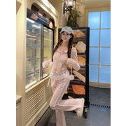 今季マストバイ　 気質     ハイウエスト   ズボン＋ レース＋ パーカー   セット