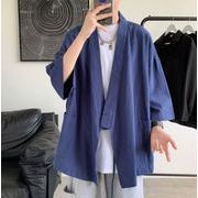メンズ トップス シャツ 七分袖 アウター カジュアルシャツ