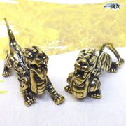 ヒキュウ 貔貅 ひきゅう パワーストーン 風水 置物 金運 開運 銅製品 (銅製金運祈願のミニヒキュウ一対)