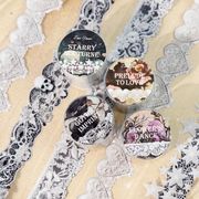 ステッカー シール マスキングテープ アンティーク ゴシック レース 花フラワー 髑髏 ハート 36mm*2m