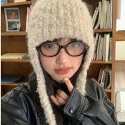 キャップ 小顔効果  帽子 ニット帽  毛糸 防寒