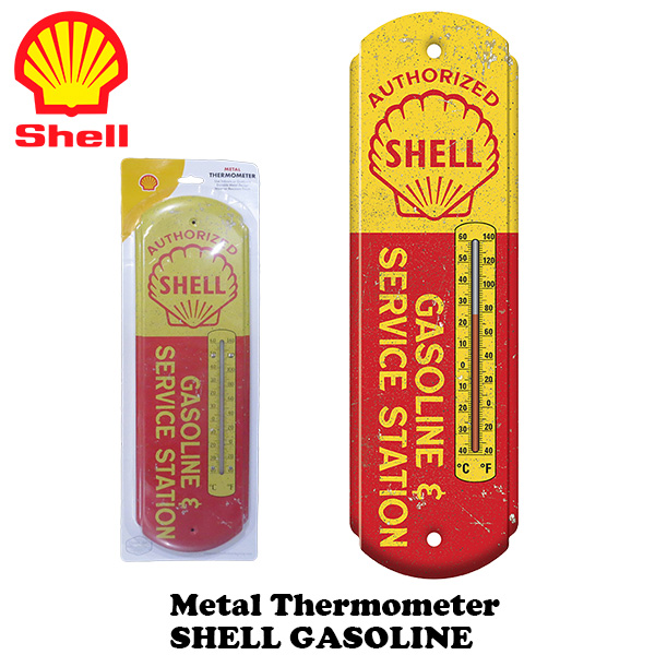 メタル サーモメーター SHELL GASOLINE 【シェル】