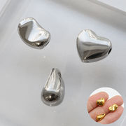 ステンレス ビーズ 【10. スルーネックレス用 トップ】ハート ドロップ ビーンズ 金属アレルギー対応
