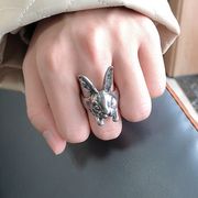 立体 動物 ウサギ 指輪   うさぎ指輪 フリーサイズのリング  うさぎ雑貨